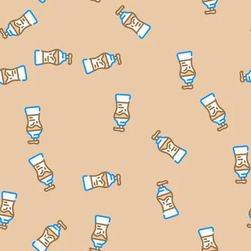 Liquid chocolate candy food vector seamless pattern 스톡 일러스트