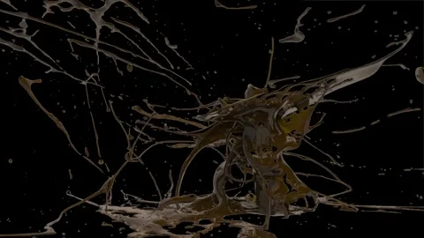 Liquid chocolate dance no gravity Stock Footage 340281213