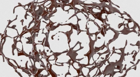 Liquid Chocolate Explosion splash with alpha layer Video stock 172339051