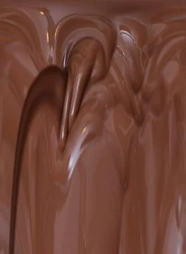 Liquid chocolate flows down. A wavy abstraction.  Stock Illustration