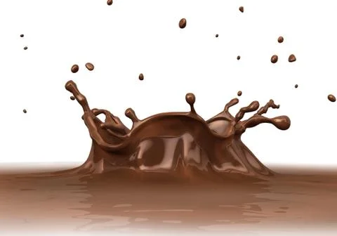 Liquid Chocolate splash close up. Stock Illustration