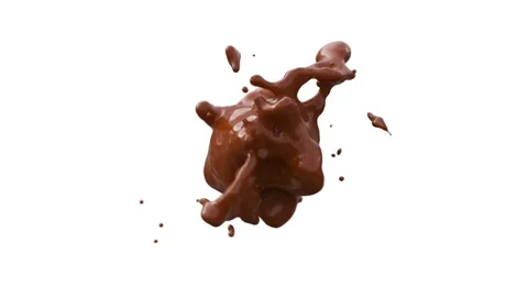 Liquid chocolate splash on white background Stock Footage 124588989