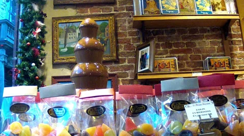 Liquid chocolate in store chocolate. Stock Footage 33815336
