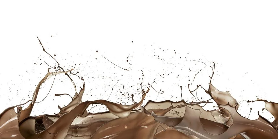 Liquid chocolate wave Stock Photos