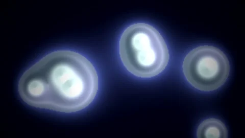 Liquid Chrome Blobs Rising in Looping Motion Background Stock Footage 348302118