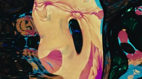 Liquid chrome holographic shift with iridescent metallic distortion Stock Footage 337889166