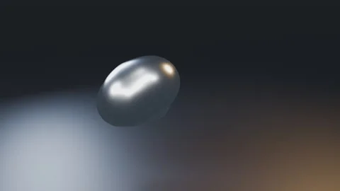 Liquid chrome · merging reflective droplets Video stock 348390843