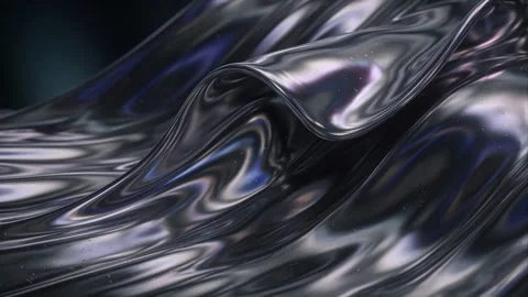 Liquid Chrome Silver Waves Motion Background Loop 4K Stock Footage 338185165