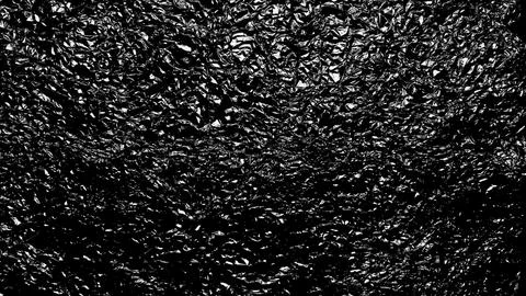 Liquid chrome texture ripples over abstract crumpled foil creating intense .. Foto stock