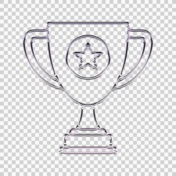 Liquid Chrome Trophy Cup Award Vector Icon Stock Illustration