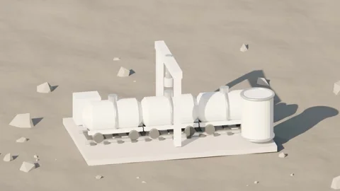 Liquid CO2 rail loading terminal with tank cars rotating loop 動画素材 342706502