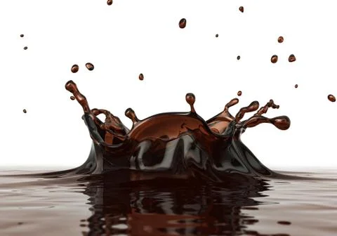 Liquid coffee splash close up. Stock Illustration