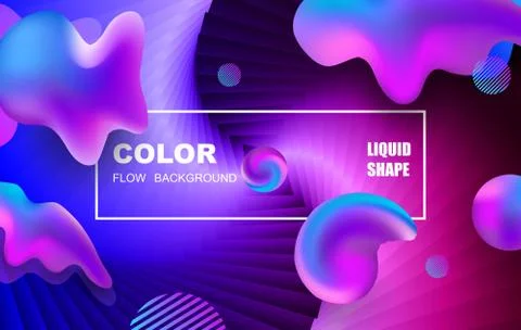 Liquid color background design. Fluid gradient shapes composition. Illustrazione stock