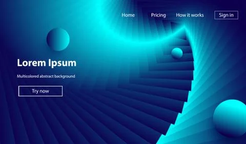 Liquid color background design. Fluid gradient shapes composition. Futuristic Stock Illustration