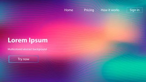 Liquid color background design. Fluid gradient shapes composition. Futuristic Stock Illustration