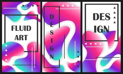 Liquid color covers set. Vector gradient banners. Template for your design Illustrazione stock