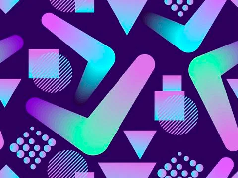 Liquid color shape seamless pattern. Geometric elements memphis, style of the イラスト素材