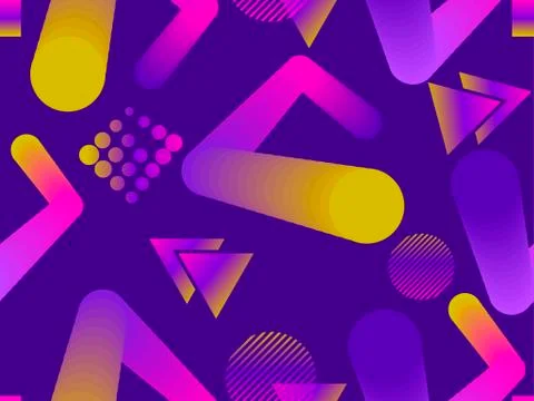 Liquid color shape seamless pattern. Geometric elements memphis, style of the 스톡 일러스트