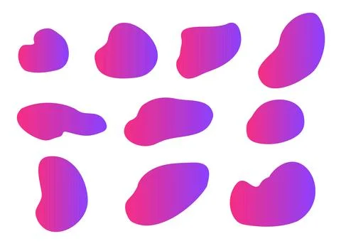 Liquid colorful gradient shapes set isolated on white background 스톡 일러스트