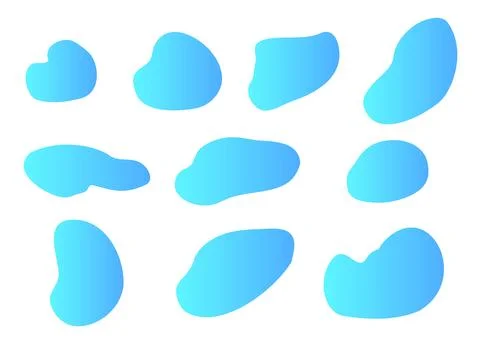 Liquid colorful gradient shapes set isolated on white background 스톡 일러스트