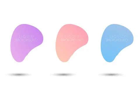 Liquid colorful gradient shapes set of different colors isolated on white b.. 스톡 일러스트