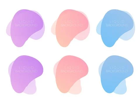 Liquid colorful gradient shapes set of different colors isolated on white b.. 스톡 일러스트