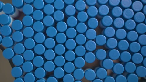 Liquid containers move and sorted on conveyor Stock Footage 111609362