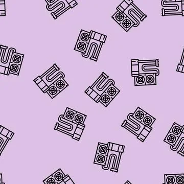 Liquid cooling gaming pc line seamless pattern Stockillustratie