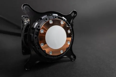 Liquid cooling system of computer components, processor, video card, heat d.. 스톡 사진