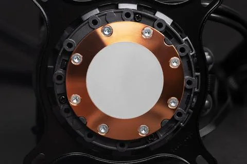Liquid cooling system of computer components, processor, video card, heat d.. 스톡 사진