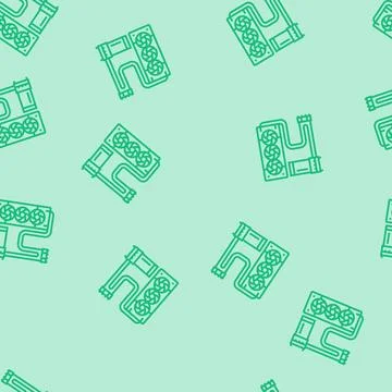 Liquid cooling system gaming pc line seamless pattern Stock Illustration