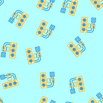 Liquid cooling system gaming pc vector seamless pattern 스톡 일러스트