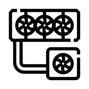 Liquid cooling system icon for computer hardware Illustrazione stock