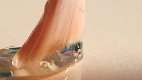 Liquid cosmetic texture with bubbles transparent close-up. Stock Footage 234284324