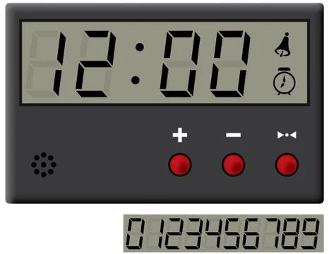 Liquid-crystal clock. Stock Illustration