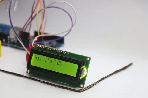 Liquid crystal display also known as LCD with I2C module Foto stock