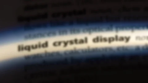 Liquid crystal display word in a dictionary. Stock Footage 99562744