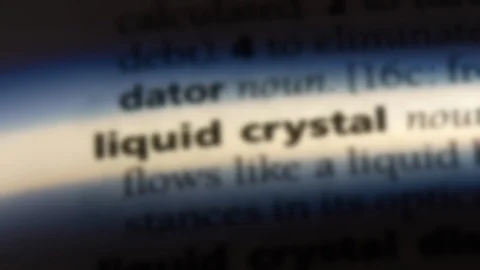 Liquid crystal word in a dictionary. Stock Footage 99562741