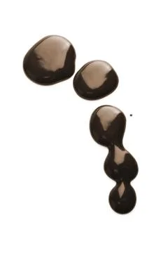 Liquid dark chocolate drops isolated Stock Photos