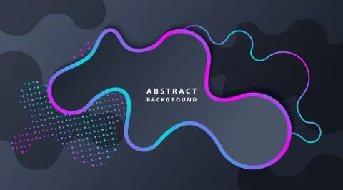 Liquid Dark Neon Technology Abstract Background Illustrazione stock