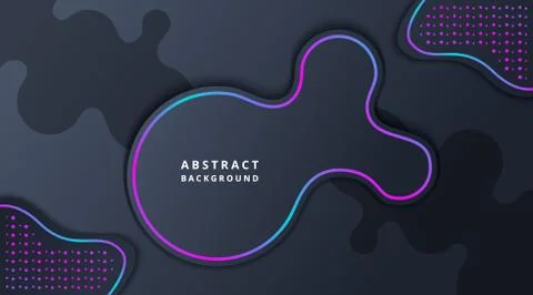 Liquid Dark Neon Technology Abstract Background Illustrazione stock