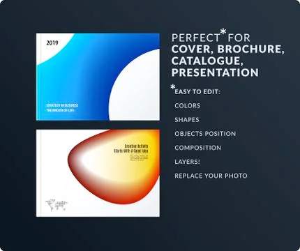 Liquid design presentation template with colourful fluid gradient shapes Illustrazione stock