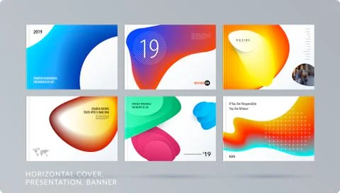 Liquid design presentation template with colourful fluid gradient shapes Stock Illustration