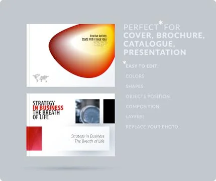 Liquid design presentation template with colourful fluid gradient shapes Stock Illustration