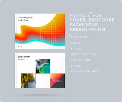 Liquid design presentation template with colourful fluid gradient shapes Stock Illustration