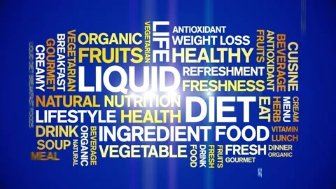 Liquid Diet animated word cloud,animation tag kinetic typography seamless loop. Stock Footage 268560367