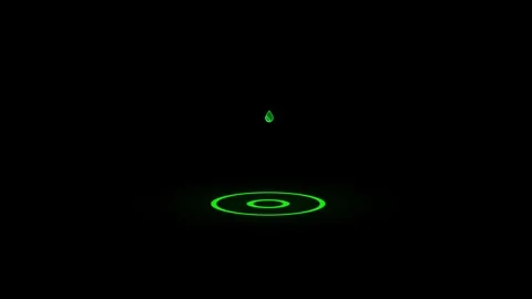 Liquid drop icon glowing neon animation black background. Vídeos de archivo 299566354