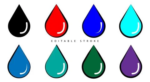 Liquid drop icon, Water drop icon illustration. Stock Illustration