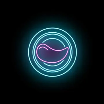 Liquid drop neon glowing circle icon design Illustrazione stock