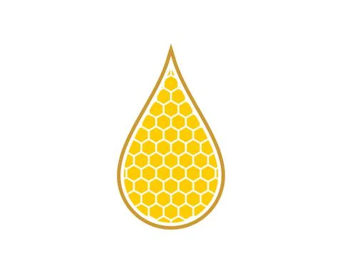 Liquid droplet with beehive inside Stock Illustration